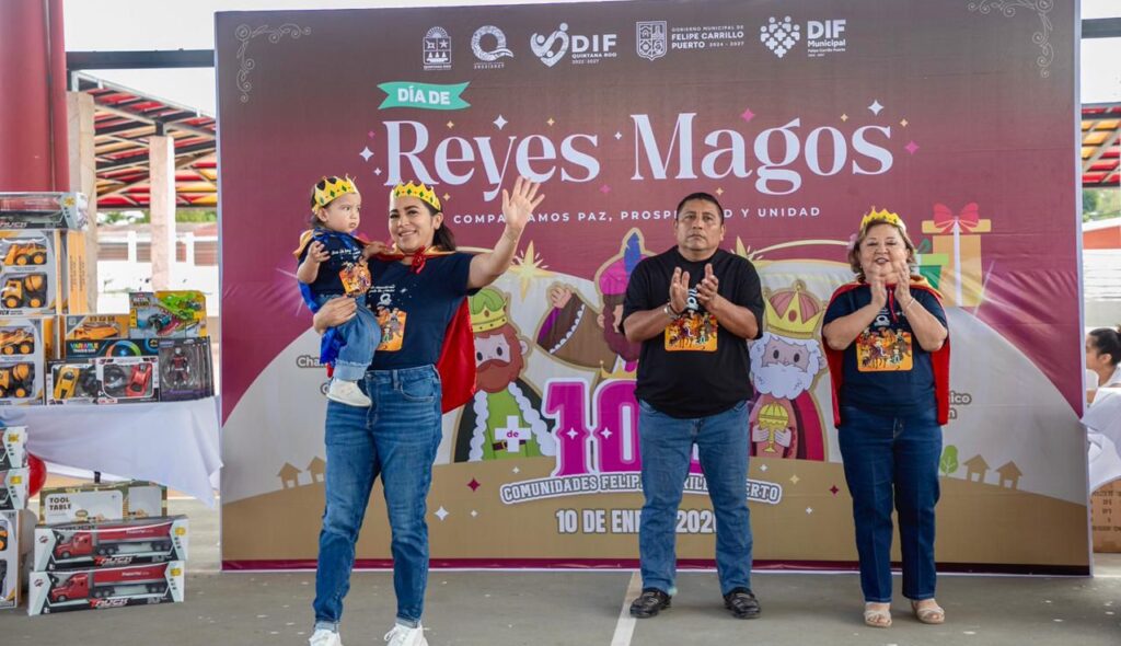 Miles de niños de Felipe Carrillo Puerto disfrutan de los Reyes Magos: Mary Hernández encabeza caravana de 15 poblaciones rurales