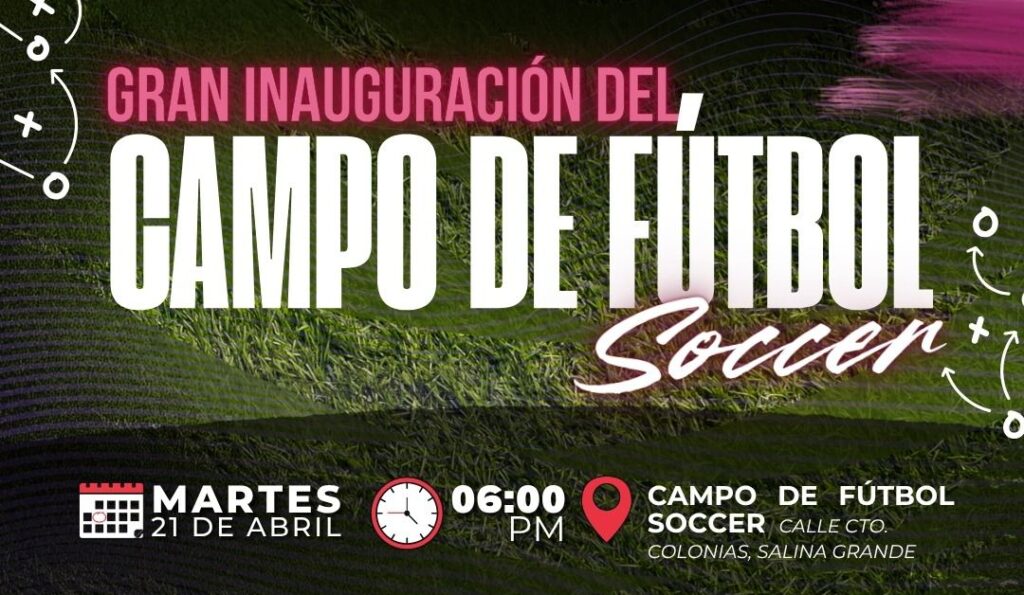 Todo listo para la inauguración de la cancha de fútbol soccer de Isla Mujeres
