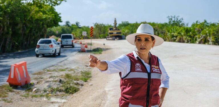 Supervisa Mara Lezama modernización de la carretera Cancún–Isla Blanca, obra que alcanza 30% de avance