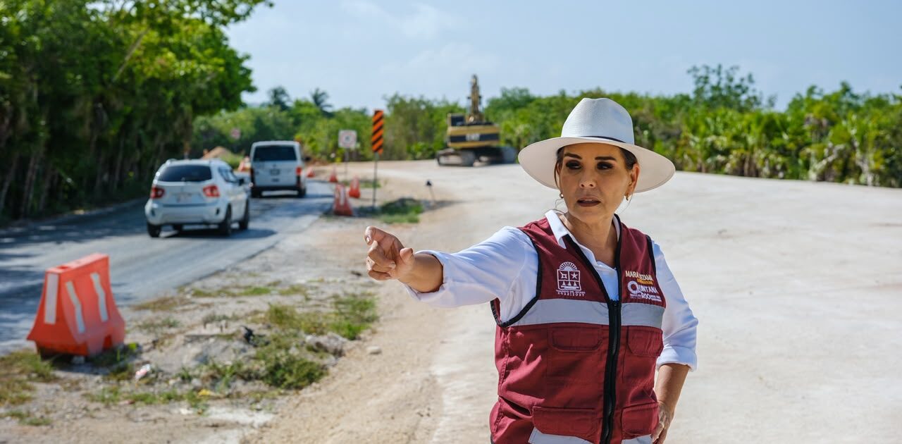 Supervisa Mara Lezama modernización de la carretera Cancún–Isla Blanca, obra que alcanza 30% de avance