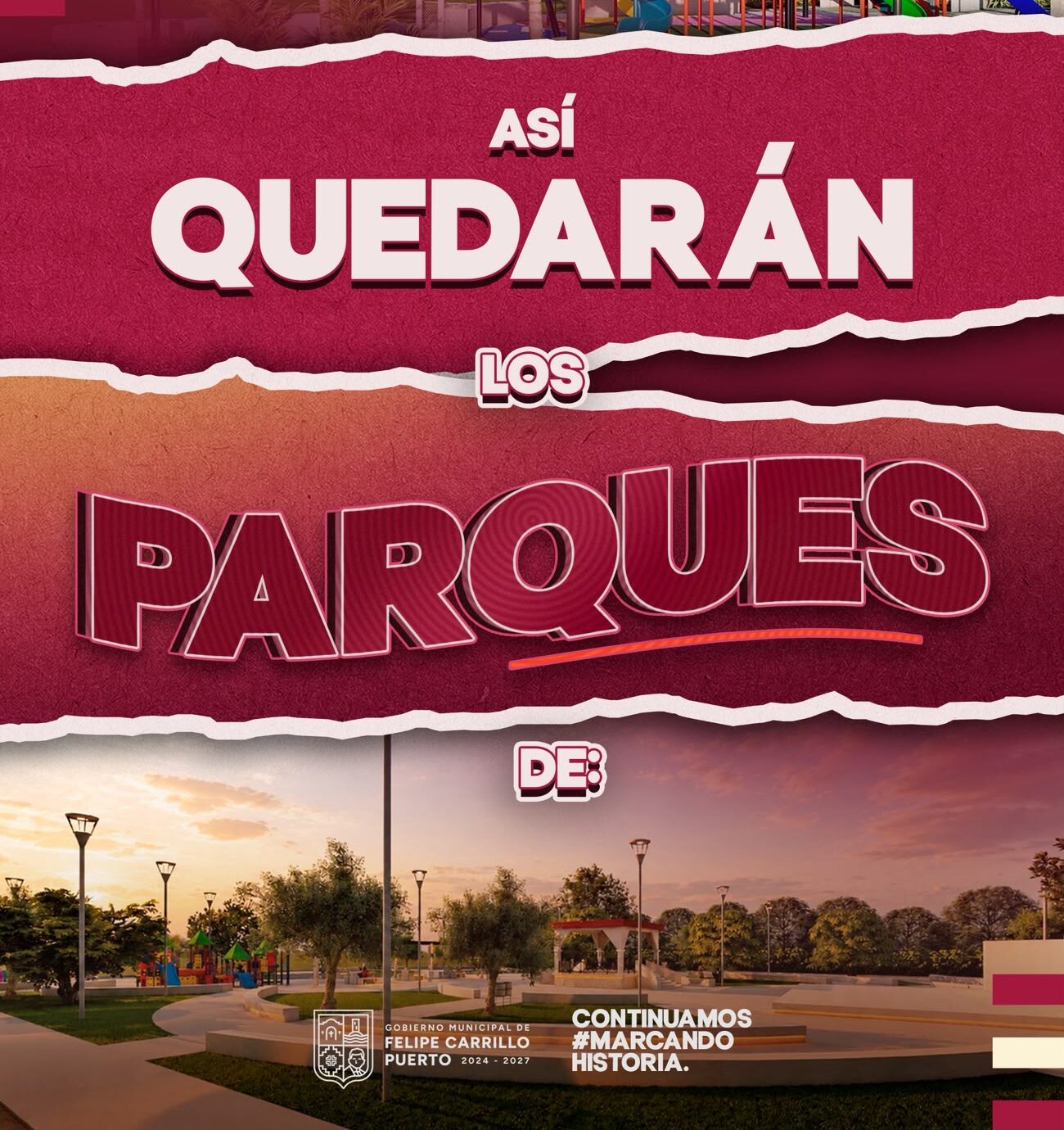 Anuncia Mary Hernández avances tangibles en 6 nuevos parques para reconstruir el tejido social en Felipe Carrillo Puerto