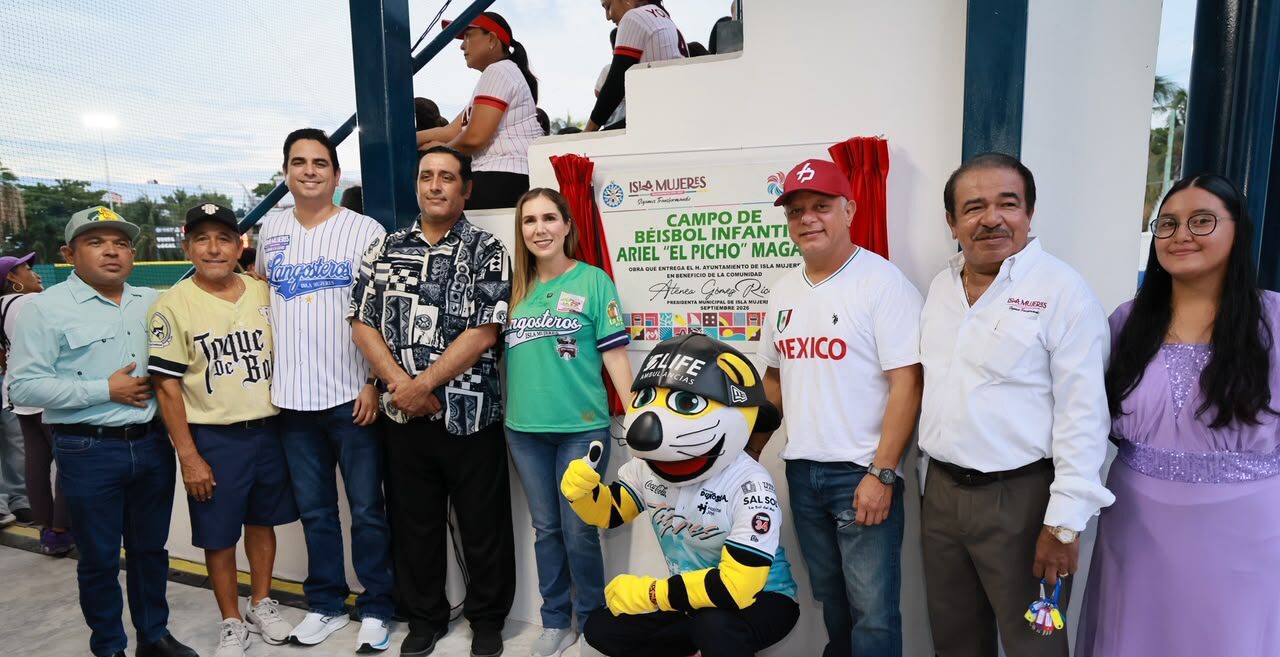 Atenea Gómez Ricalde inaugura en Isla Mujeres el primer campo de béisbol infantil de todo Quintana Roo