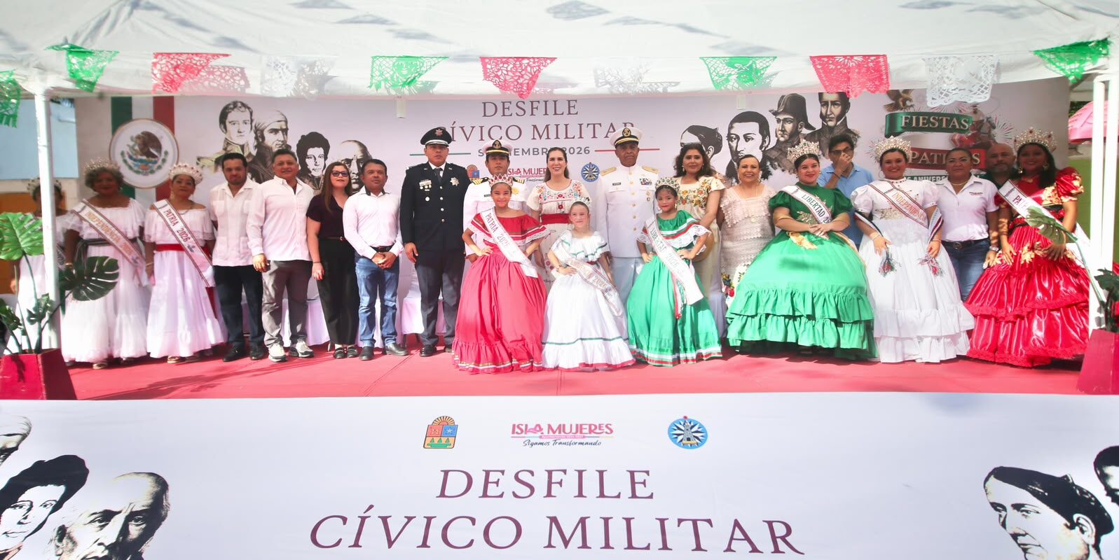 Atenea Gómez encabeza Desfile Cívico-Militar por el 216 Aniversario de la Independencia de México