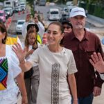 Supervisan Claudia Sheinbaum y Mara Lezama obras del distribuidor Kukulcán, conexión estratégica del Puente Nichupté